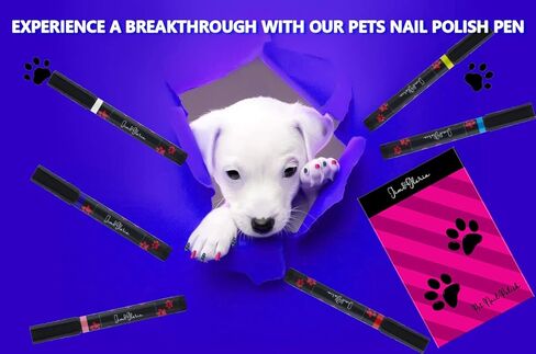 Jim&Gloria PAW-SAFE Dog Nail Polish Pen Set, Dark Or Light Nails No Odor Quick Dry, 6 Colors Pens, Ideal Gifts for Small or Big Girl Dog Accessories, Pet Costume, Birthday Supplies, Pet Grooming Kit in Kuwait