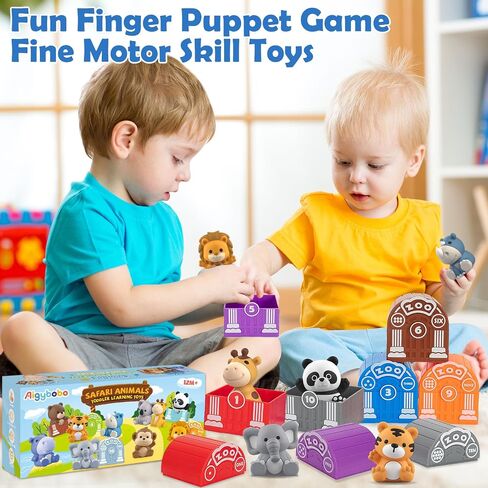 Learning Toys for 1,2,3 Year Old Toddlers, 20Pcs Safari Animals Toys Montessori Counting, Matching & Sorting Fine Motor Games, Christmas Birthday Easter Gift for Baby Boys Girls Age 12-18 Months in Saudi Arabia