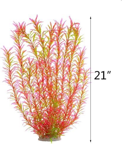 Aquarium Plastic Plants Large, Artificial Plastic Long Fish Tank Plants Decoration Ornaments Safe for All Fish 21 Inches Tall (J07 Green) in Kuwait