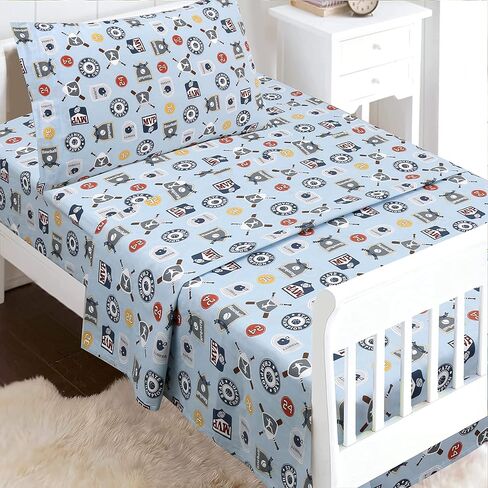 مجموعة ملاءات مريحة من Cozy Line Home Fashions All Star Sports كرة السلة البيسبول كرة القدم كرة القدم الهوكي الكرة الطائرة 3 قطع متعددة الألوان أزرق رمادي أبيض قطن للأطفال الصغار in Kuwait