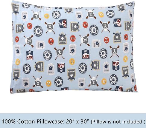 مجموعة ملاءات مريحة من Cozy Line Home Fashions All Star Sports كرة السلة البيسبول كرة القدم كرة القدم الهوكي الكرة الطائرة 3 قطع متعددة الألوان أزرق رمادي أبيض قطن للأطفال الصغار in Kuwait