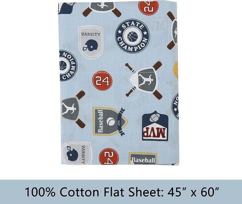 مجموعة ملاءات مريحة من Cozy Line Home Fashions All Star Sports كرة السلة البيسبول كرة القدم كرة القدم الهوكي الكرة الطائرة 3 قطع متعددة الألوان أزرق رمادي أبيض قطن للأطفال الصغار in Kuwait