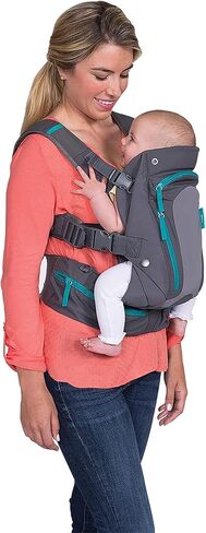 Infantino Carry On Multi-Pocket Carrier - All-Positions, Black, Ergonomic Design for Newborns and Toddlers, 8-40 lbs. with Forward-Facing, in-Facing and Backpack Positions Plus 6 Storage Pockets in Kuwait