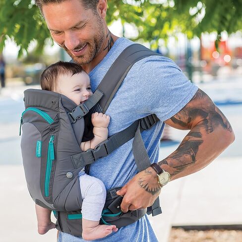 Infantino Carry On Multi-Pocket Carrier - All-Positions, Black, Ergonomic Design for Newborns and Toddlers, 8-40 lbs. with Forward-Facing, in-Facing and Backpack Positions Plus 6 Storage Pockets in Kuwait