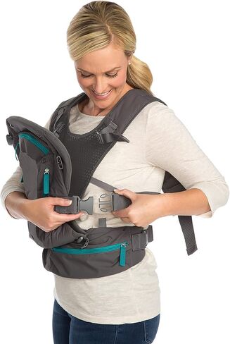 Infantino Carry On Multi-Pocket Carrier - All-Positions, Black, Ergonomic Design for Newborns and Toddlers, 8-40 lbs. with Forward-Facing, in-Facing and Backpack Positions Plus 6 Storage Pockets in Kuwait