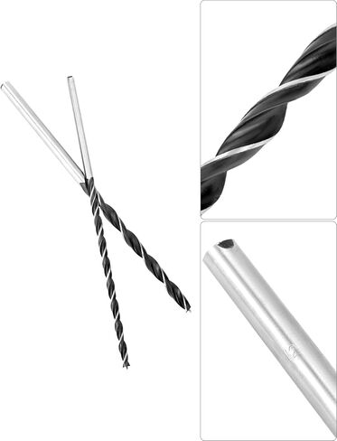 QWORK 12" Extra Long Brad Point Drill Bit Set, 12 Pcs High Carbon Steel, Brad-Point Design for Quick and Precise Drilling, Ideal for Wood, Plastic, PVC, Composite, Rubber in Saudi Arabia