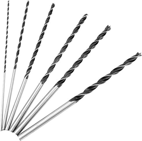 QWORK 12" Extra Long Brad Point Drill Bit Set, 12 Pcs High Carbon Steel, Brad-Point Design for Quick and Precise Drilling, Ideal for Wood, Plastic, PVC, Composite, Rubber in Saudi Arabia