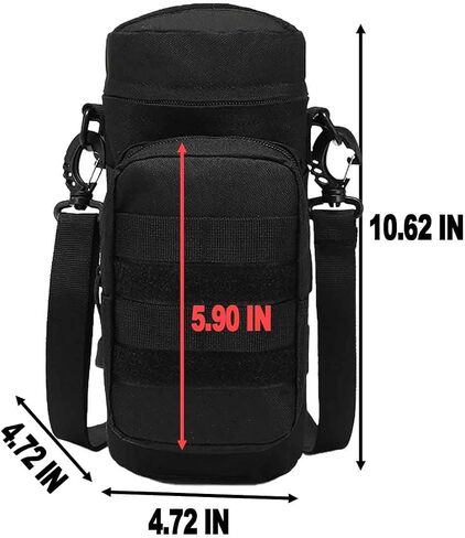 LFWATAXY 1 Pcs Tactical Water Bottle Pouch Tactical Backpack Attachment Pouches Water Bottle Pouch Zipper Water Bottle Bag Water Bottle Holder with Strap Hiking Camping Outdoor Travel in Saudi Arabia
