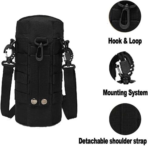 LFWATAXY 1 Pcs Tactical Water Bottle Pouch Tactical Backpack Attachment Pouches Water Bottle Pouch Zipper Water Bottle Bag Water Bottle Holder with Strap Hiking Camping Outdoor Travel in Saudi Arabia