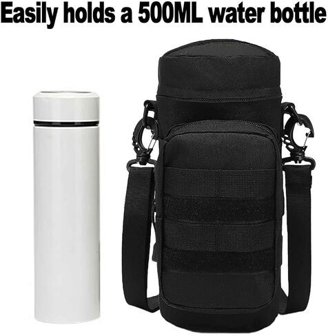 LFWATAXY 1 Pcs Tactical Water Bottle Pouch Tactical Backpack Attachment Pouches Water Bottle Pouch Zipper Water Bottle Bag Water Bottle Holder with Strap Hiking Camping Outdoor Travel in Saudi Arabia