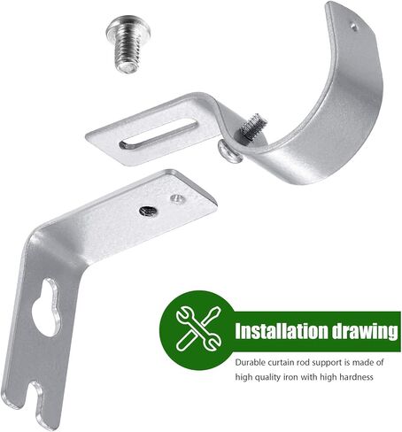 Frienda 6 قطع من أقواس قضيب الستارة العامة القابلة للتعديل حامل قضيب الستارة حامل الحائط السنانير الخارجية المثبتة على الستائر قضيب الستارة مع مسامير لقضيب الستارة بقطر 1 بوصة (أسود) in Kuwait