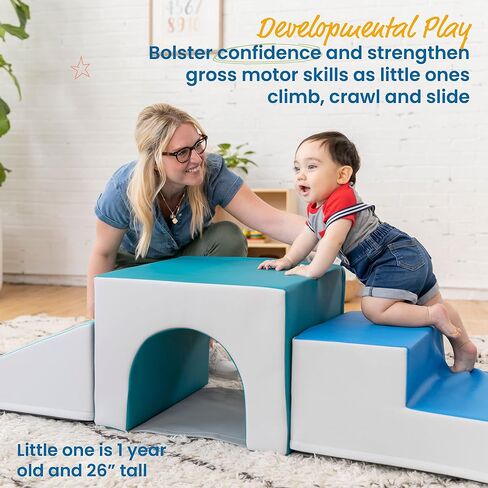ECR4Kids SoftZone Single Tunnel Climber، مجموعة لعب للأطفال الصغار، معاصرة، 3 قطع in Kuwait