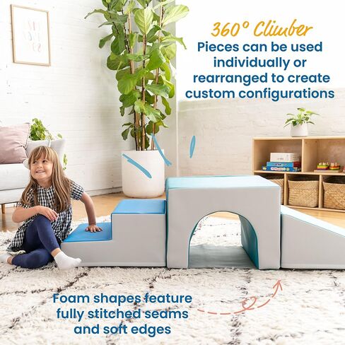 ECR4Kids SoftZone Single Tunnel Climber، مجموعة لعب للأطفال الصغار، معاصرة، 3 قطع in Kuwait