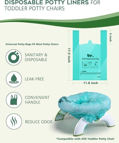 Travel Potty Bags for Portable Toilet Kids,AYOTEE Disposable Potty Liners for Toddlers,50 Packs Potty Chair Liners with Absorbent Pads, Kids Portable Potty Bags Disposable in Kuwait