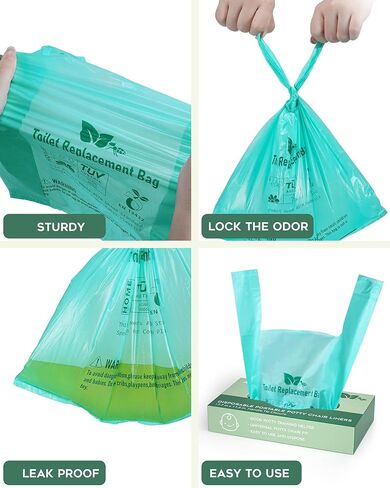 Travel Potty Bags for Portable Toilet Kids,AYOTEE Disposable Potty Liners for Toddlers,50 Packs Potty Chair Liners with Absorbent Pads, Kids Portable Potty Bags Disposable in Kuwait