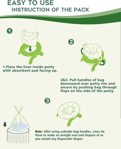 Travel Potty Bags for Portable Toilet Kids,AYOTEE Disposable Potty Liners for Toddlers,50 Packs Potty Chair Liners with Absorbent Pads, Kids Portable Potty Bags Disposable in Kuwait