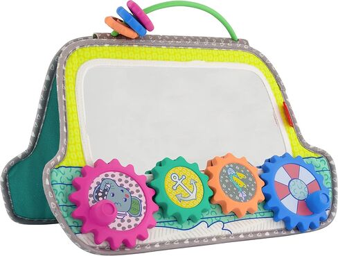 Infantino Busy Board Mirror & Sensory Discovery Toy Boat for Fine Motor Skill Development with Gears, Beads, High Contrast Prints, Tummy Time, Sit & Play or On The Go, for Newborns, Babies & Toddlers in Saudi Arabia