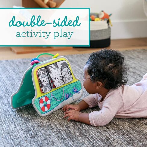 Infantino Busy Board Mirror & Sensory Discovery Toy Boat for Fine Motor Skill Development with Gears, Beads, High Contrast Prints, Tummy Time, Sit & Play or On The Go, for Newborns, Babies & Toddlers in Saudi Arabia