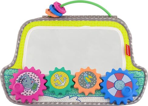 Infantino Busy Board Mirror & Sensory Discovery Toy Boat for Fine Motor Skill Development with Gears, Beads, High Contrast Prints, Tummy Time, Sit & Play or On The Go, for Newborns, Babies & Toddlers in Saudi Arabia