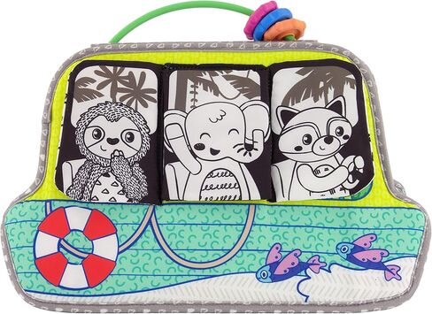 Infantino Busy Board Mirror & Sensory Discovery Toy Boat for Fine Motor Skill Development with Gears, Beads, High Contrast Prints, Tummy Time, Sit & Play or On The Go, for Newborns, Babies & Toddlers in Saudi Arabia