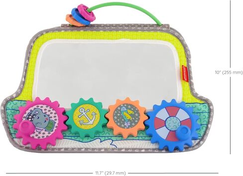 Infantino Busy Board Mirror & Sensory Discovery Toy Boat for Fine Motor Skill Development with Gears, Beads, High Contrast Prints, Tummy Time, Sit & Play or On The Go, for Newborns, Babies & Toddlers in Saudi Arabia
