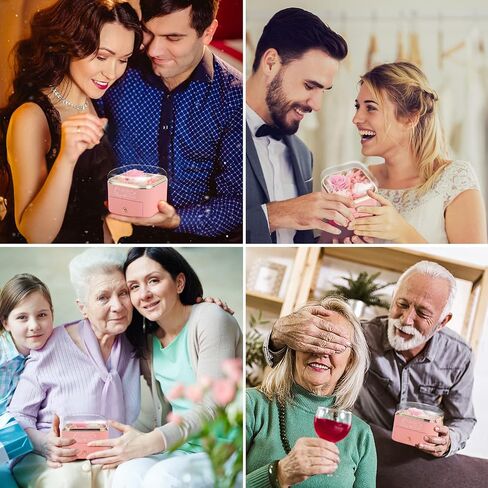 ورود حقيقية محفوظة مع قلادة هدايا لها - هدايا I Love You باللون الأزرق للنساء، هدايا الحب الأبدي للصديقة والزوجة والأم والابنة في عيد الميلاد والذكرى السنوية والمناسبات الخاصة. in Kuwait