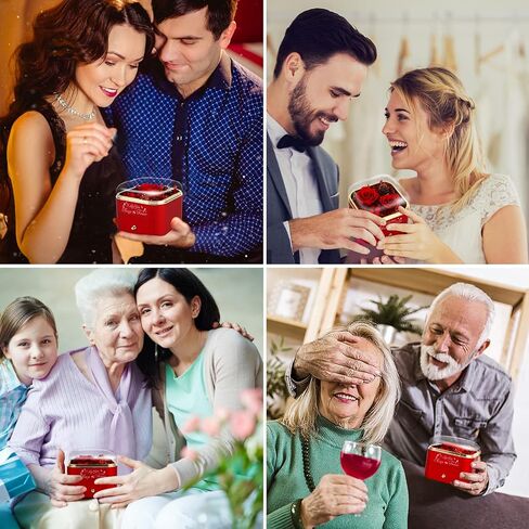 ورود حقيقية محفوظة مع قلادة هدايا لها - هدايا I Love You باللون الأزرق للنساء، هدايا الحب الأبدي للصديقة والزوجة والأم والابنة في عيد الميلاد والذكرى السنوية والمناسبات الخاصة. in Kuwait