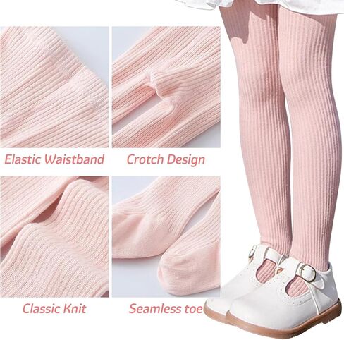 6 Pack Baby Girls Tights Solid Cable Knit Thick Cotton Legging Pants Stocking Pantyhose for Infants Toddlers 1-8T in Saudi Arabia