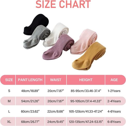 6 Pack Baby Girls Tights Solid Cable Knit Thick Cotton Legging Pants Stocking Pantyhose for Infants Toddlers 1-8T in Saudi Arabia