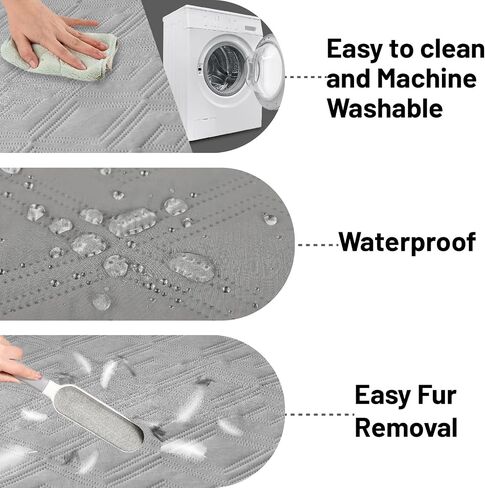 LPMOERA Waterproof Reversible Couch Sofa Cover Blanket for Dogs Washable Furniture Protector Slipcover for Kids Black 30 * 30 Inch(Pack of 2) in Kuwait