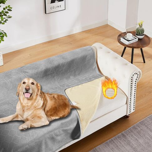 LPMOERA Waterproof Reversible Couch Sofa Cover Blanket for Dogs Washable Furniture Protector Slipcover for Kids Black 30 * 30 Inch(Pack of 2) in Kuwait
