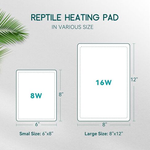وسادة تسخين الزواحف INKPET مقاس 8 بوصة × 12 بوصة مع مجموعة ترموستات رقمية تحت بساط تسخين تررم للسلاحف والسحالي والضفادع والزواحف الأخرى in Kuwait
