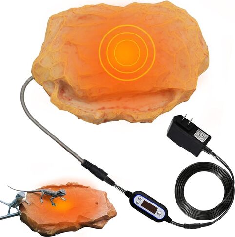 صخرة تسخين للزواحف من فودور يتم التحكم فيها حراريا، سخان صخور للزواحف الساخنة للسلاحف والثعابين والنسك وملحقات خزان السحلية (A) in Kuwait