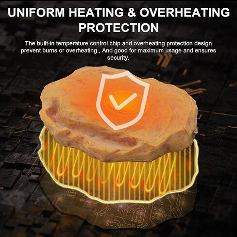 صخرة تسخين للزواحف من فودور يتم التحكم فيها حراريا، سخان صخور للزواحف الساخنة للسلاحف والثعابين والنسك وملحقات خزان السحلية (A) in Kuwait