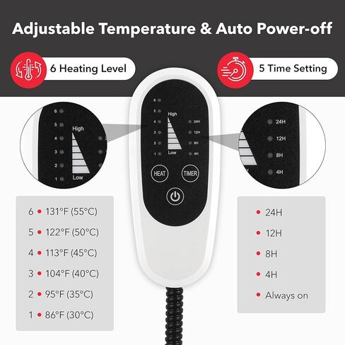 وسادة تدفئة للحيوانات الأليفة من بي إن لينك، وسادة تدفئة للكلاب والقطط مع مؤقت، وسادة تدفئة داخلية مقاس 24 بوصة × 35 بوصة للكلاب والقطط مع سلك مقاوم للمضغ، وسادات تدفئة كهربائية للكلاب والقطط، 6 أوضاع لدرجة الحرارة قابلة للتعديل in Kuwait