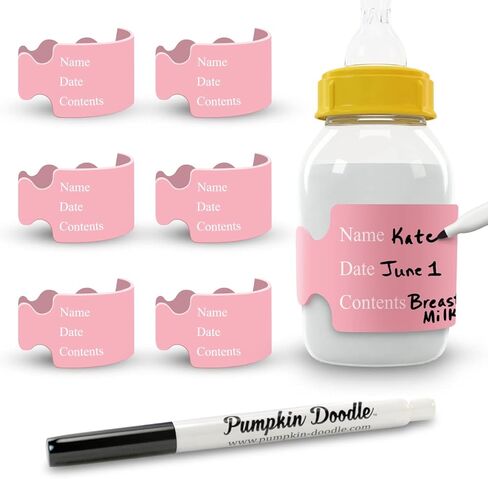 Pumpkin Doodle: ملصقات زجاجات الأطفال الأصلية للكتابة وإعادة الاستخدام للرعاية النهارية in Saudi Arabia