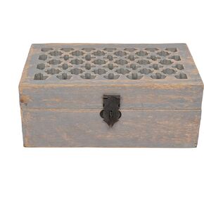 EDHAS Mango Wood Decorative Wooden Box with Hinged Lid in Trellis Design for Party Supplies, Baby Showers, Birthdays, Graduations (8" x 5" x 3") in Kuwait