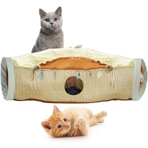 Hamiledyi Cat Tunnel for Indoor Cats,Cat Tube with 3 Openings,Detachable Foldable Washable Cat Sleeping Bed Interactive Exploration Toys for Kitten Bunny Puppy and Small Animals in Kuwait