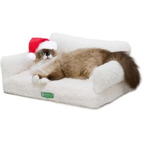 MEWOOFUN 34.6" Orthopedic Dog Bed Sofa for Small Medium Dogs, Egg- Foam Dog Couch with Removable Washable Cover and Non-Slip Bottom (Large, Grey)