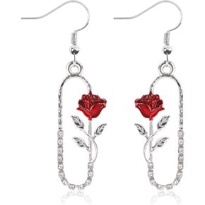 Fianco أقراط زهرة الورد، أقراط البومة، أقراط الحرف الأولي A، أقراط فراشة خرافية للنساء هدية مجوهرات in Kuwait