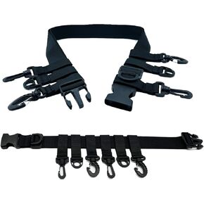 حزام صيد السمك القابل للتعديل من Deapeick مع 4 خطافات دوارة و3 حلقات على شكل حرف D تناسب الخصر من 31 بوصة إلى 58 بوصة لصيد الأسماك الطائرة وركوب الأمواج وقوارب الكاياك متعددة الوظائف وحزام الخوض للتخزين قطعتين in Kuwait