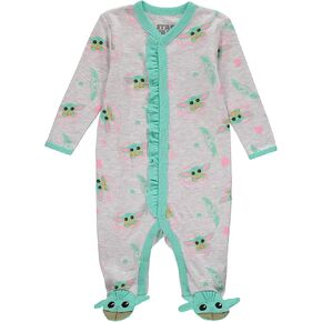 STAR WARS Baby Girls Baby Yoda Pajamas One Piece - Baby Footie Pajamas - Baby Girl Sleepers in Saudi Arabia