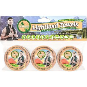 Lightload Towels Compressed Wash Cloth Hand/Face Disposable Washable Non Microfiber Quick Dry Pack Camp Travel Towel .5 oz 3 Pieces 12x24 inches in Kuwait