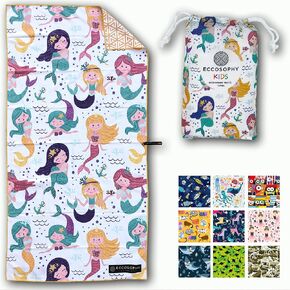 Microfiber Kids Toddler Beach Towel, Quick Dry, Sand Free, 60x30 | Pool towel, ultra-soft, girls and boys, travel pouch, camping travel vacation, toallas playas in Saudi Arabia
