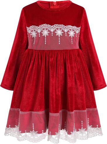 ODOLDI Baby Velvet Tutu Dress Toddler Girls Long Sleeve Christmas Birthday Party Velvet Dress Fall Winter Dresses Outfits in Kuwait