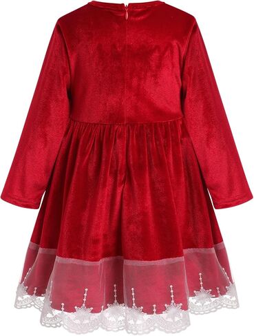 ODOLDI Baby Velvet Tutu Dress Toddler Girls Long Sleeve Christmas Birthday Party Velvet Dress Fall Winter Dresses Outfits in Kuwait