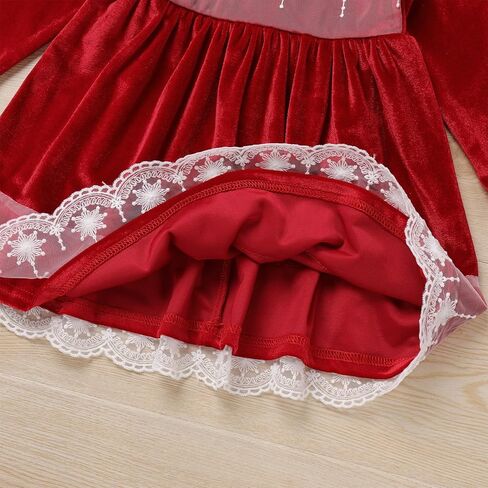 ODOLDI Baby Velvet Tutu Dress Toddler Girls Long Sleeve Christmas Birthday Party Velvet Dress Fall Winter Dresses Outfits in Kuwait
