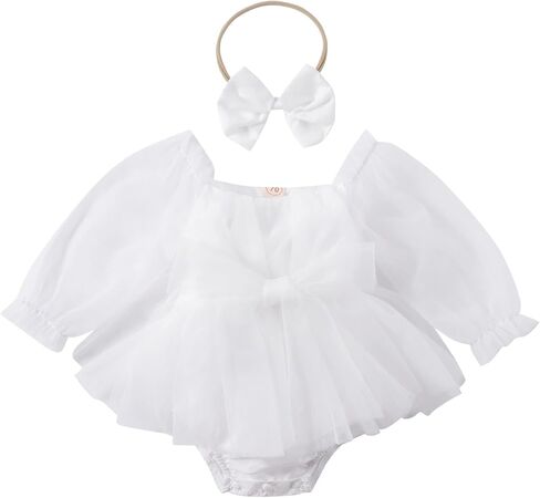 ODASDO Newborn Baby Girl Romper Dress Flower Embroidery Tutu Princess Long Sleeve One-Piece Bodysuit Cake Smash Outfit in Saudi Arabia