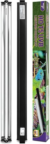 مجموعة مصابيح الزواحف WACOOL T5 HO UVB ومجموعة مصابيح الزواحف UVB، UVB 5.0 T5 HO للزواحف وغطاء إضاءة Terrarium، لمبة UVB عالية الإخراج ومجموعة تركيبات Terrarium (39W) in Kuwait