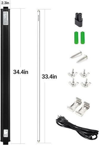 مجموعة مصابيح الزواحف WACOOL T5 HO UVB ومجموعة مصابيح الزواحف UVB، UVB 5.0 T5 HO للزواحف وغطاء إضاءة Terrarium، لمبة UVB عالية الإخراج ومجموعة تركيبات Terrarium (39W) in Kuwait